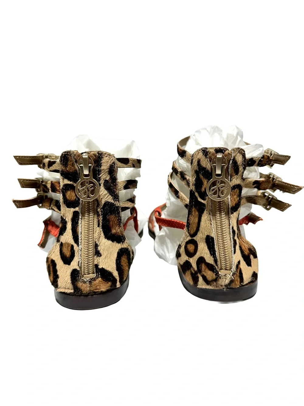 SAM EDELMAN Gable Leopard Gladiator Sandals Boho Festival Animal Print - Picture 6 of 11